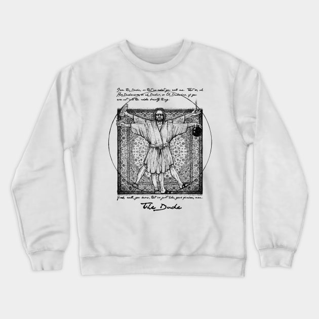 The Vitruvian Dude Crewneck Sweatshirt by NihatGokcenArt